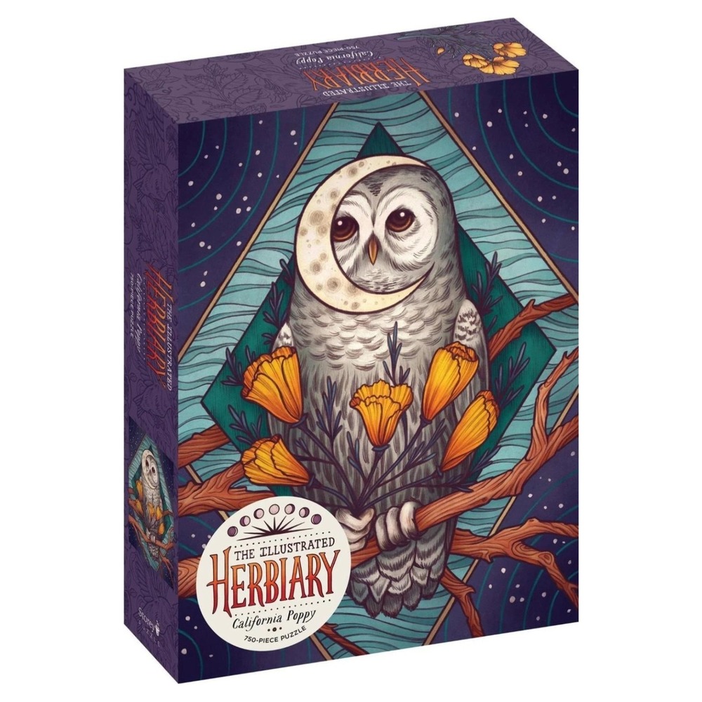 The Illustrated Herbiary California Poppy Jigsaw Puzzle 750 Pc Owl Maia Toll